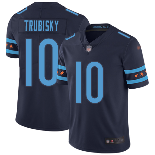 Chicago Bears Limited Navy Blue Men Mitchell Trubisky Jersey NFL Football 10 City Edition